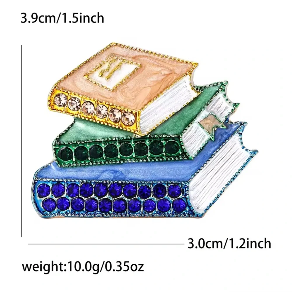 🌻 3/$25 Colorful Book Stack Brooch - Picture 7 of 7